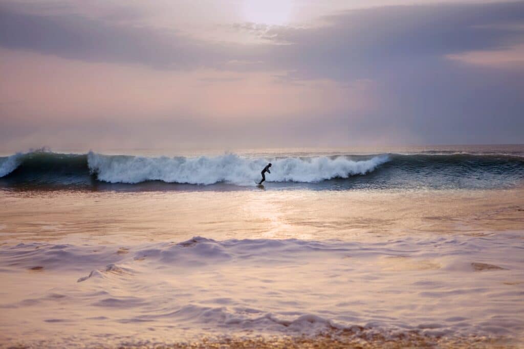 A lone surfer in Cornwall