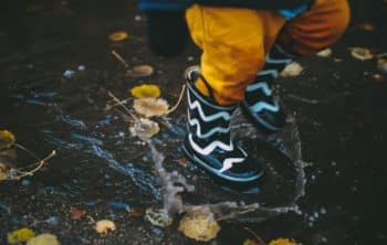 Wellington boots in the rain