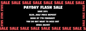 Payday Sale 20% OFF all Cornwall Holidays!