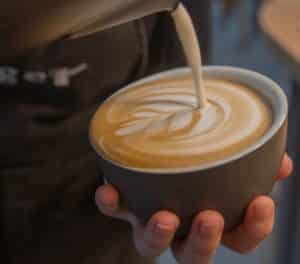 Pouring coffee for latte art