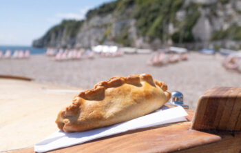 Cornish pasty on the beach
