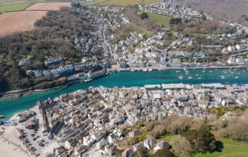 An aerial photo of Looe in Cornwall